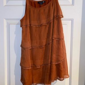 Forever 21 Orange Beaded Layer Dress